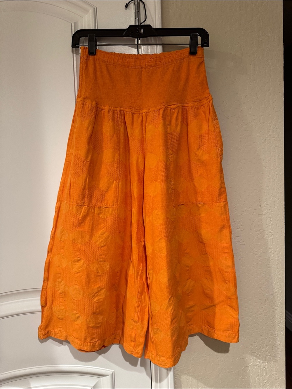 Women's Orange Wide-Leg Skirt